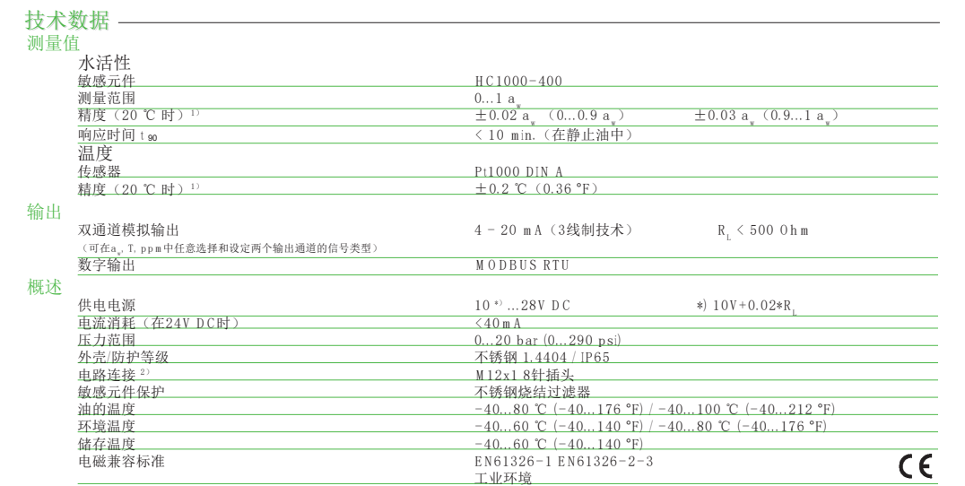 EE364油中水分变送器